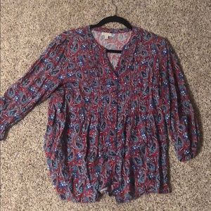 Red & blue patterned work shift from Talbots